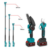 Kit combinato ONEVAN 6" Motosega e potatore da 25 mm con asta telescopica da 2 m Brushless Cordless